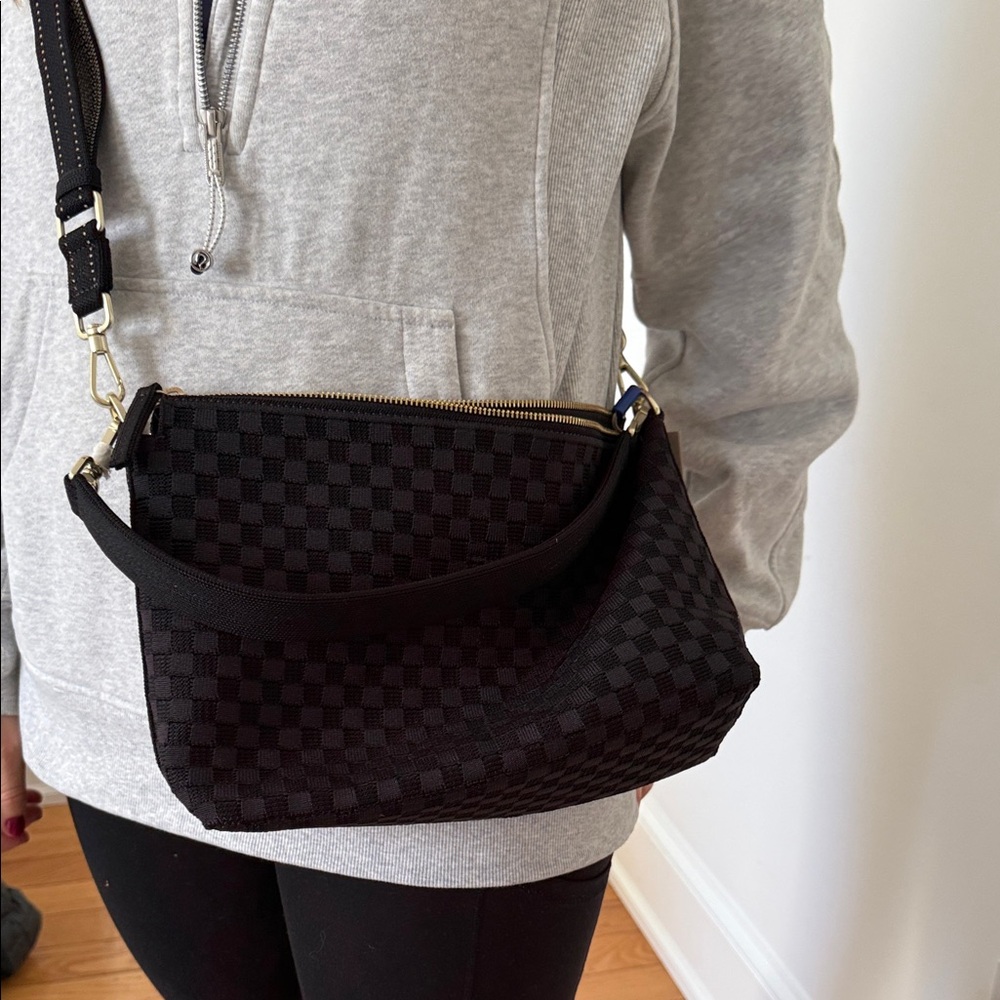 Rothy's Elegant Black Checkered Crossbody Bag - Picture 3 of 4